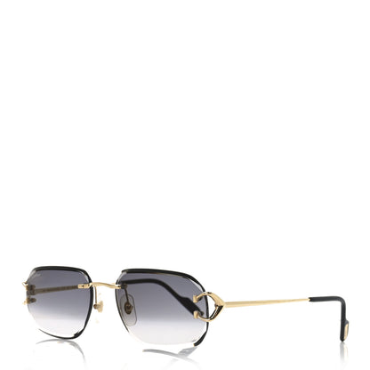 Cartier Metal Rimless C Decor Sunglasses CT0468S Gold Grey 1 of 7