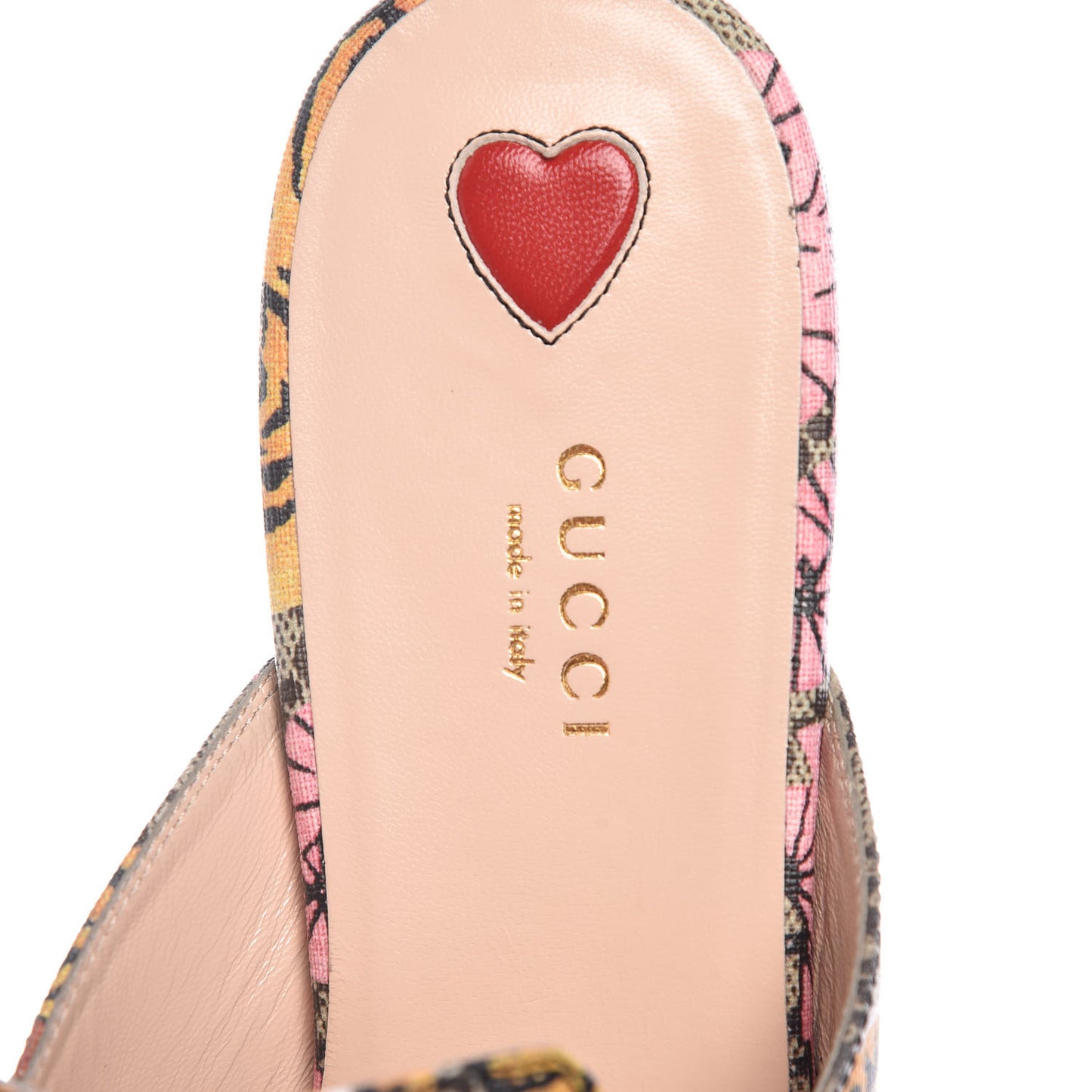 GG Supreme Monogram Bengal Womens Princetown Slippers 40.5 Beige Crop Pink