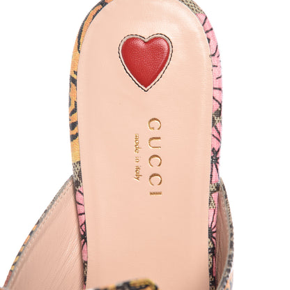 Gucci GG Supreme Monogram Bengal Womens Princetown Slippers 40.5 Beige Crop Pink 7 of 8