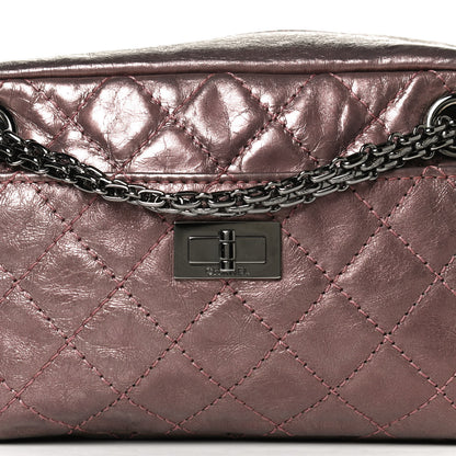 Chanel Metallic Aged Calfskin Quilted Small Reissue Camera Case Rose Fonce 8 of 12