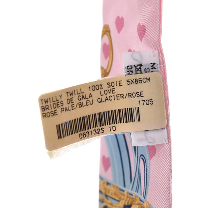 Hermes Silk Brides de Gala Love Twilly Rose Pale Bleu Glacier Rose 3 of 4