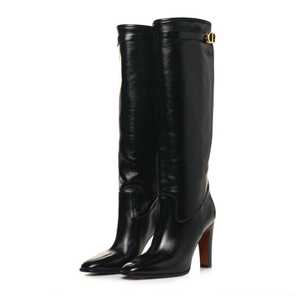 Christian Dior Calfskin Empreinte Tall Boots 39 Black 3 of 7