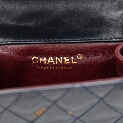 Chanel Patent Quilted Reissue Double Flap Clutch Navy 6 of 11