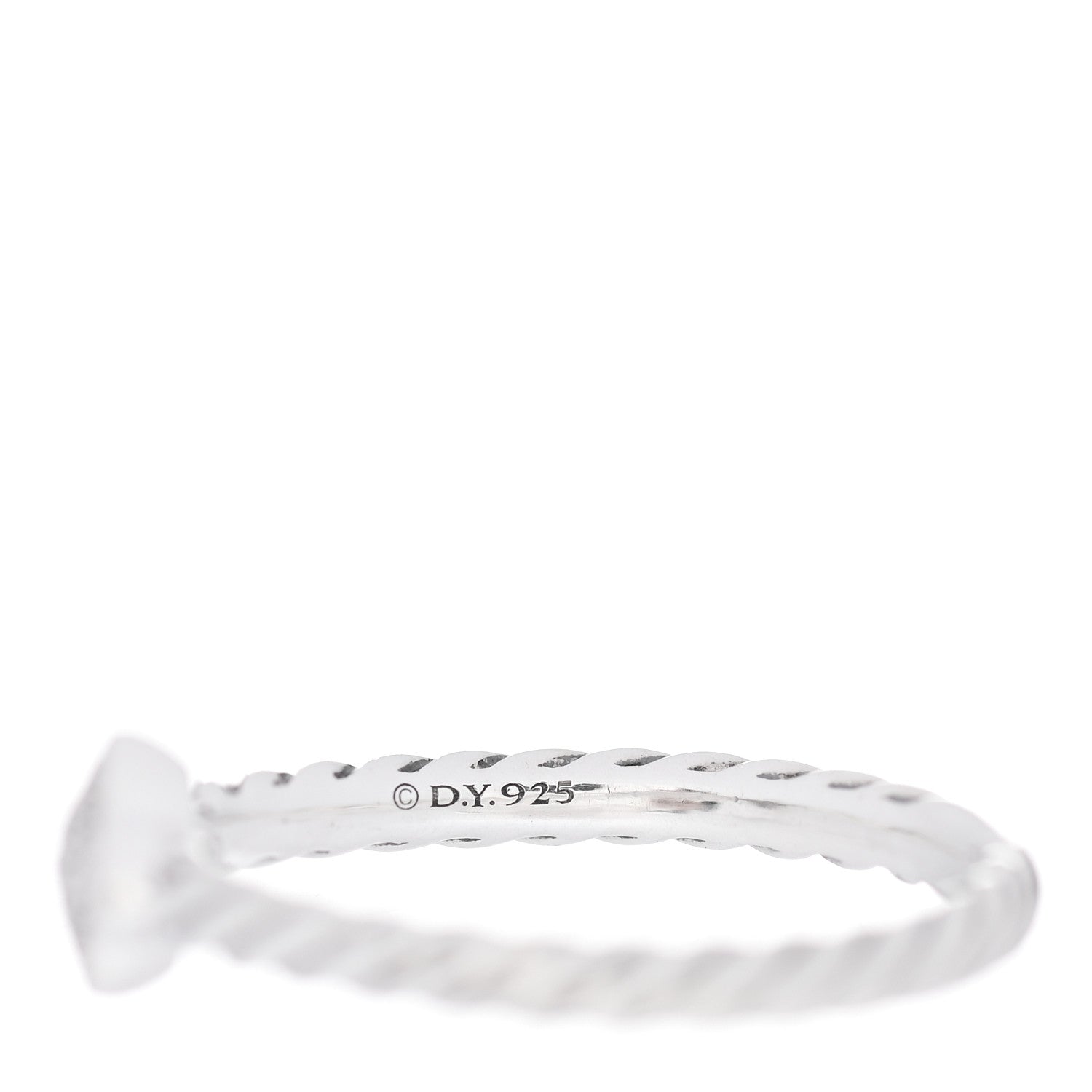 David Yurman Sterling Silver Diamond Quatrefoil Ring 55 7.25 4 of 5