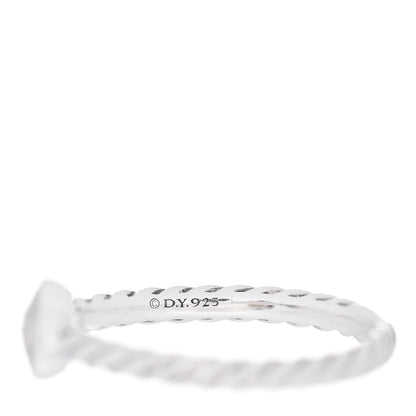 David Yurman Sterling Silver Diamond Quatrefoil Ring 55 7.25 4 of 5