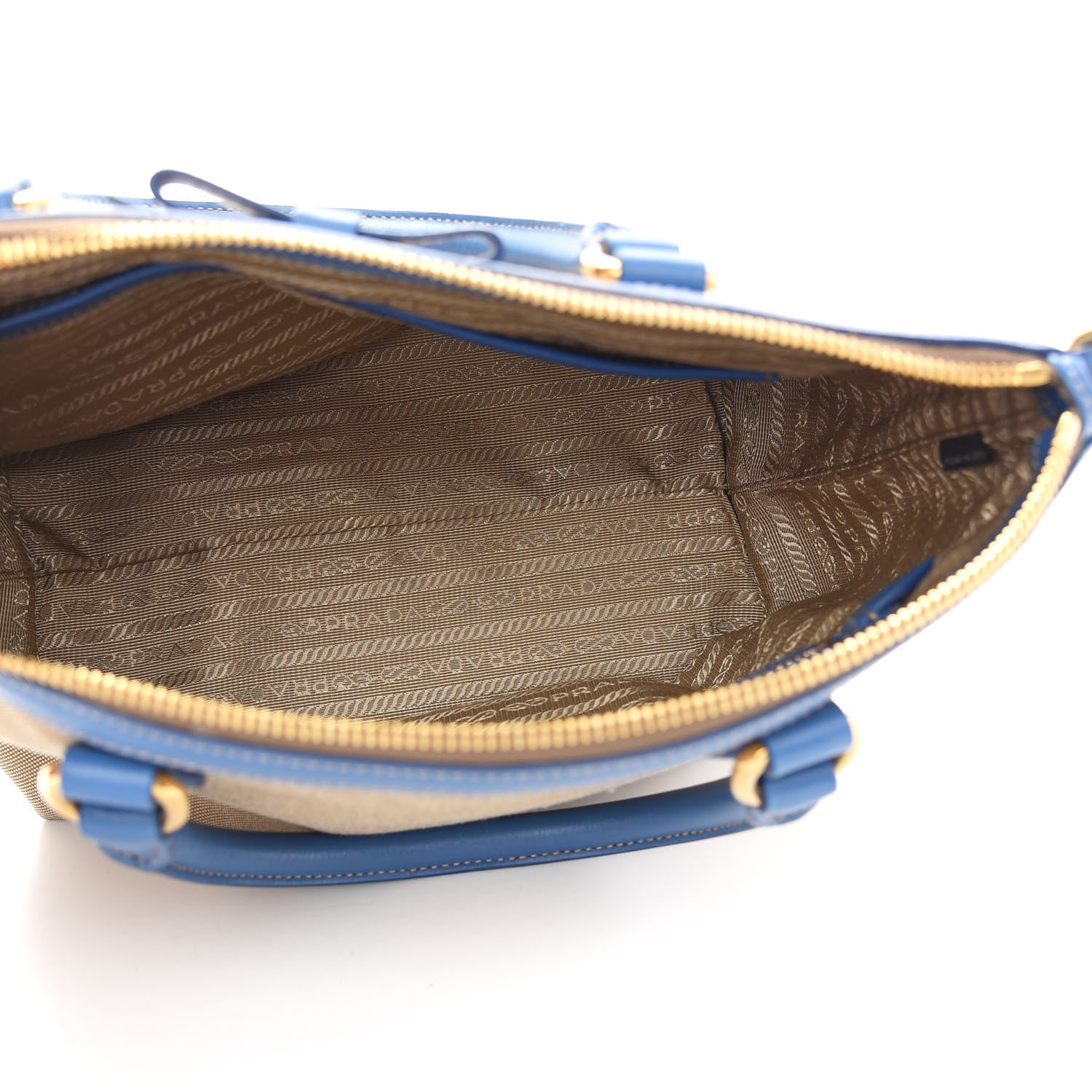Prada Jacquard Logo Handbag Corda Azzurro 5 of 8