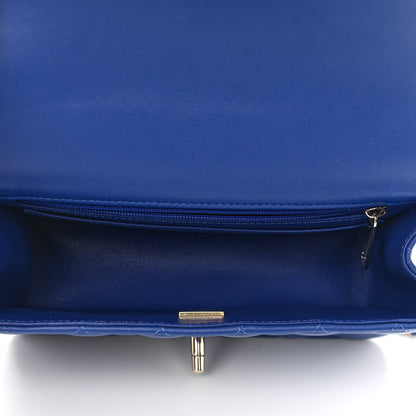Chanel Lambskin Quilted Mini Top Handle Rectangular Flap Dark Blue 5 of 11