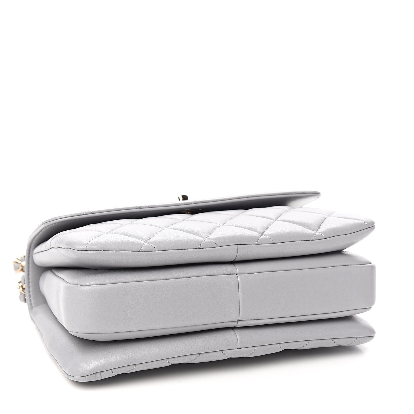 Lambskin Quilted Small Trendy CC Flap Dual Handle Bag Grey
