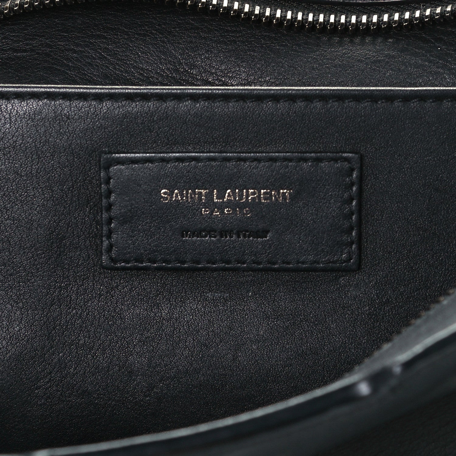Saint Laurent Smooth Calfskin Crocodile Embossed Small Monogram Downtown Cabas Black 6 of 12