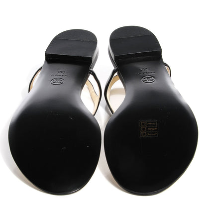 Chanel Lambskin Camellia Thong Sandals 41 11 Black 12 of 14