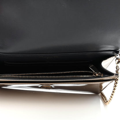 Christian Dior Metallic Patent Micro-Cannage Diorama Wallet on Chain Pouch Gold 4 of 4