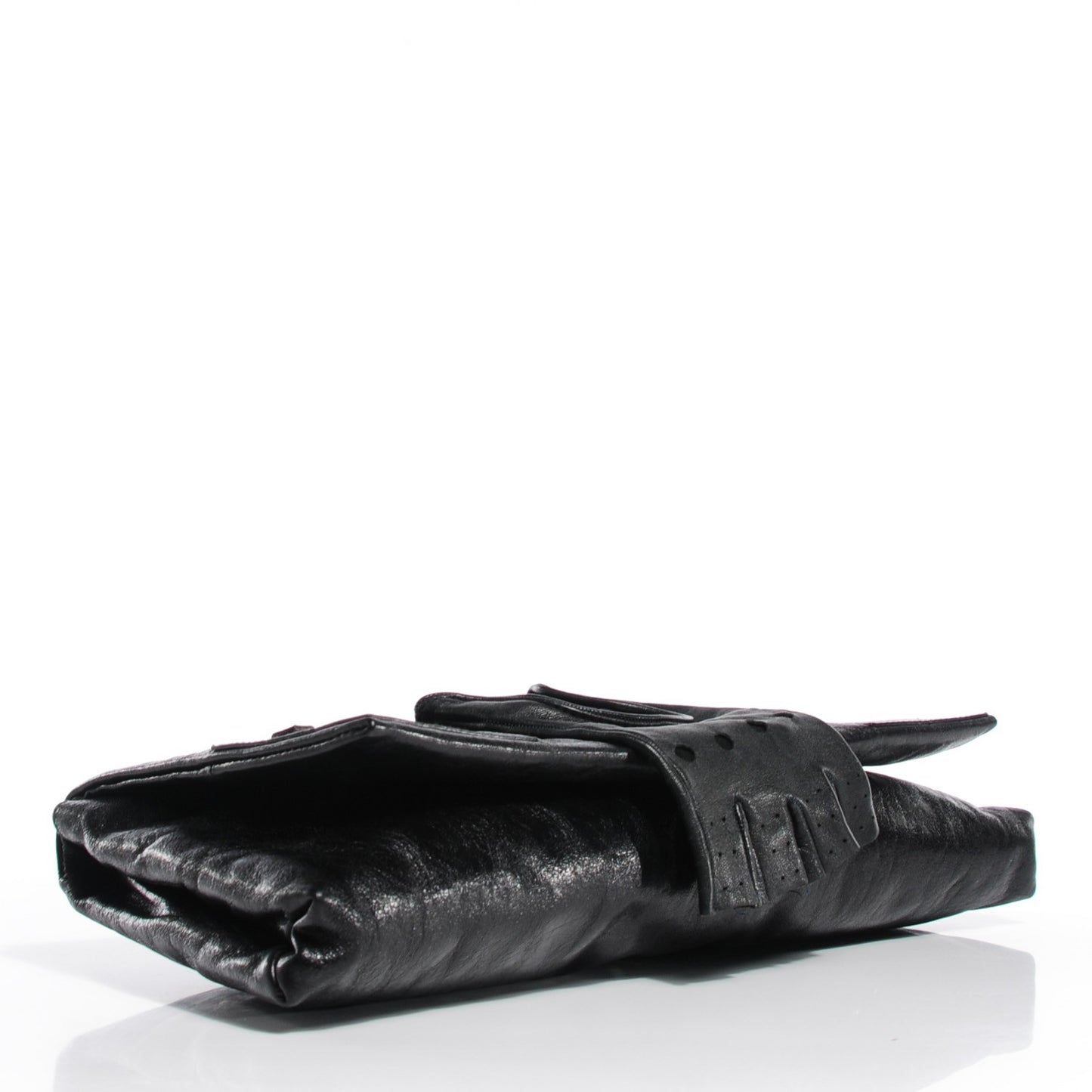 Calfskin Faithful Glove Clutch Black