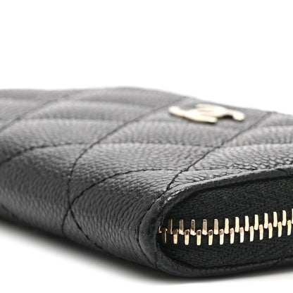 Chanel Caviar Quilted Zipped Key Holder Case Black 9 of 10