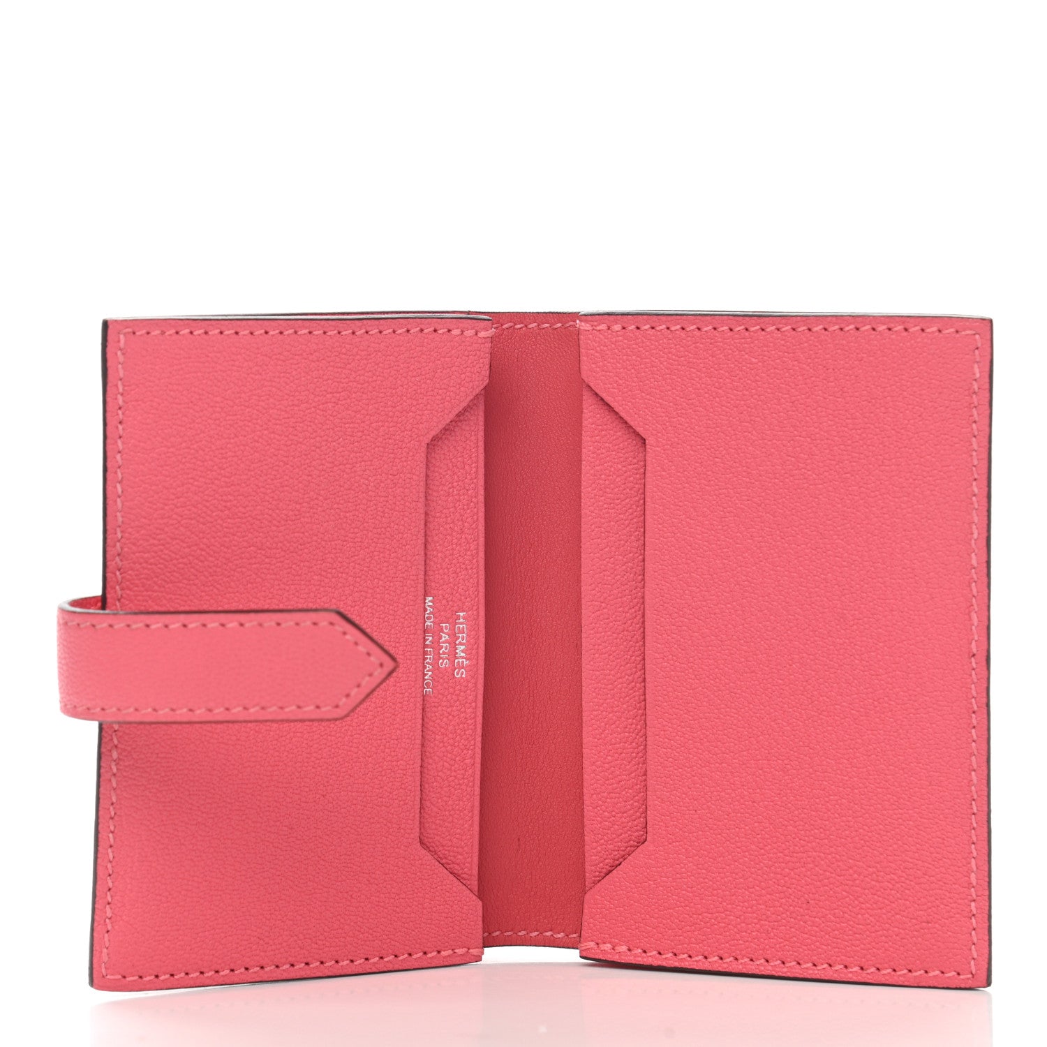 Hermes Chevre Mysore Bearn Card Holder Wallet Rose Lipstick