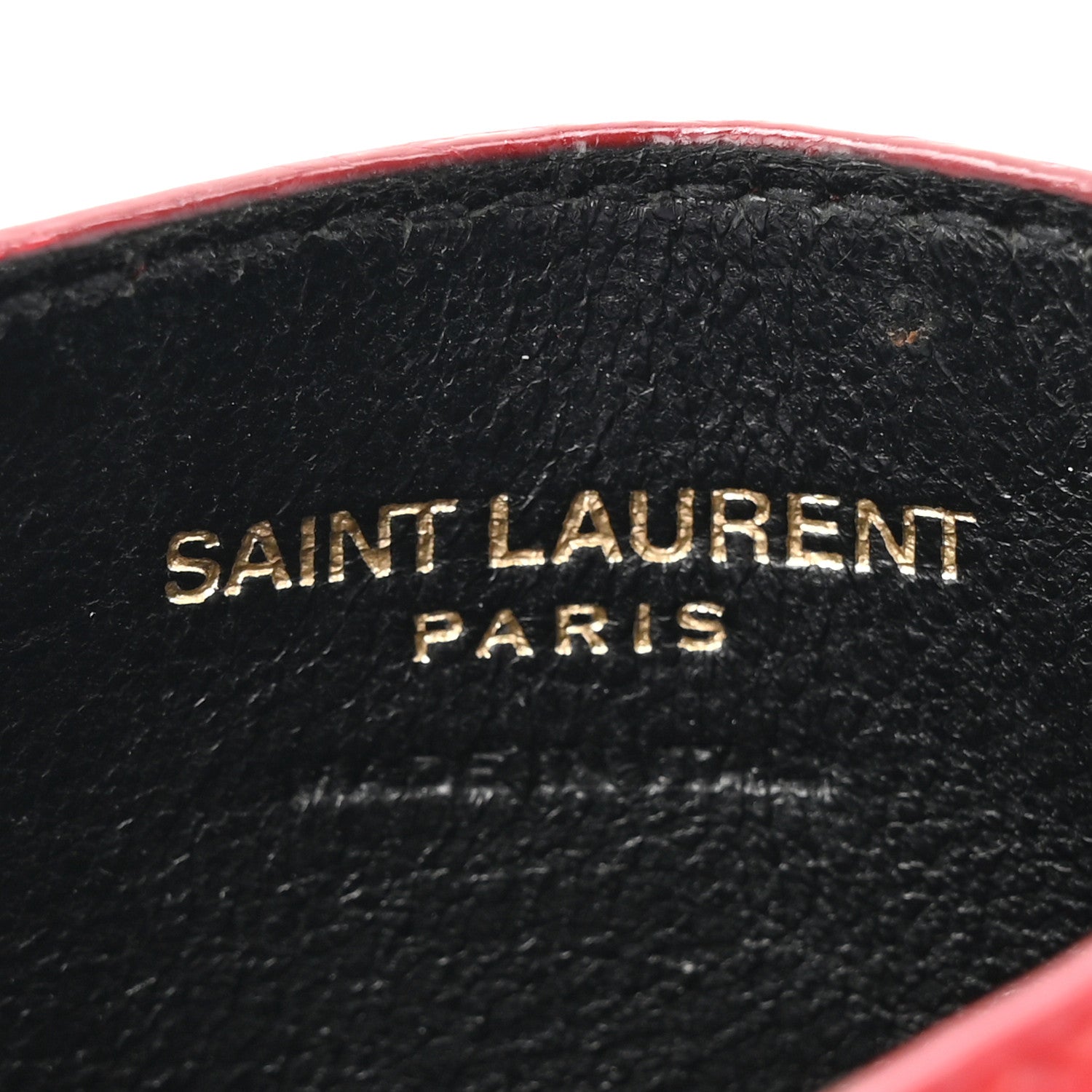 Saint Laurent Grain De Poudre Matelasse Chevron Monogram Credit Card Case Opyum Red 6 of 11