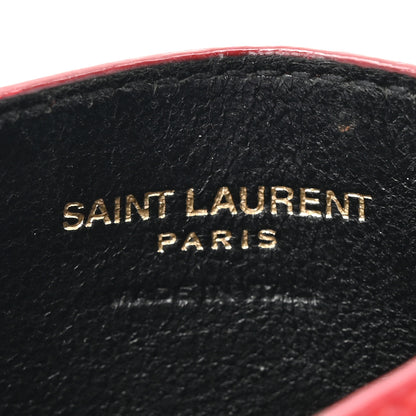 Saint Laurent Grain De Poudre Matelasse Chevron Monogram Credit Card Case Opyum Red 6 of 11