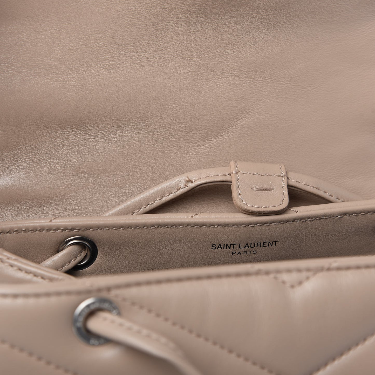 Calfskin Y Quilted Monogram Small Loulou Backpack Dark Beige