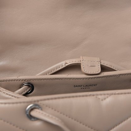 Saint Laurent Calfskin Y Quilted Monogram Small Loulou Backpack Dark Beige 13 of 13