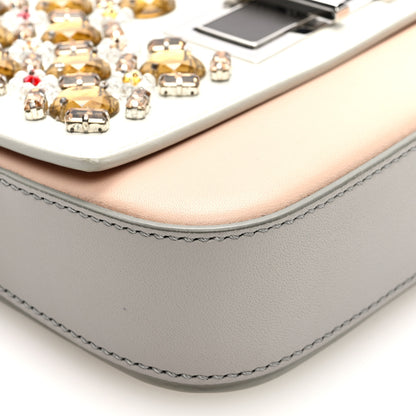 Fendi Vitello Dolce Crystal 3Baguette Shoulder Bag White Pink 8 of 9