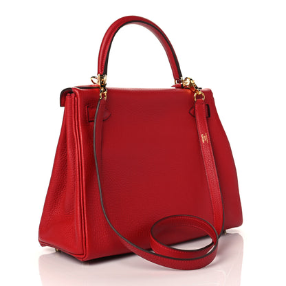Hermes Taurillon Clemence Kelly Retourne 28 Rouge Casaque 3 of 10
