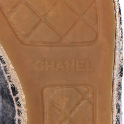 Chanel Flannel CC Espadrilles 38 Dark Grey Black 9 of 13