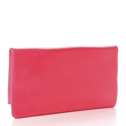 Saint Laurent Smooth Calfskin Letters Fold-Over Clutch Fuchsia 3 of 10