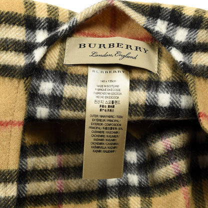Burberry Cashmere Vintage Check Cape Scarf Antique Yellow 2 of 2
