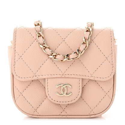 Chanel Caviar Quilted Mini Clutch With Chain Light Beige 1 of 11