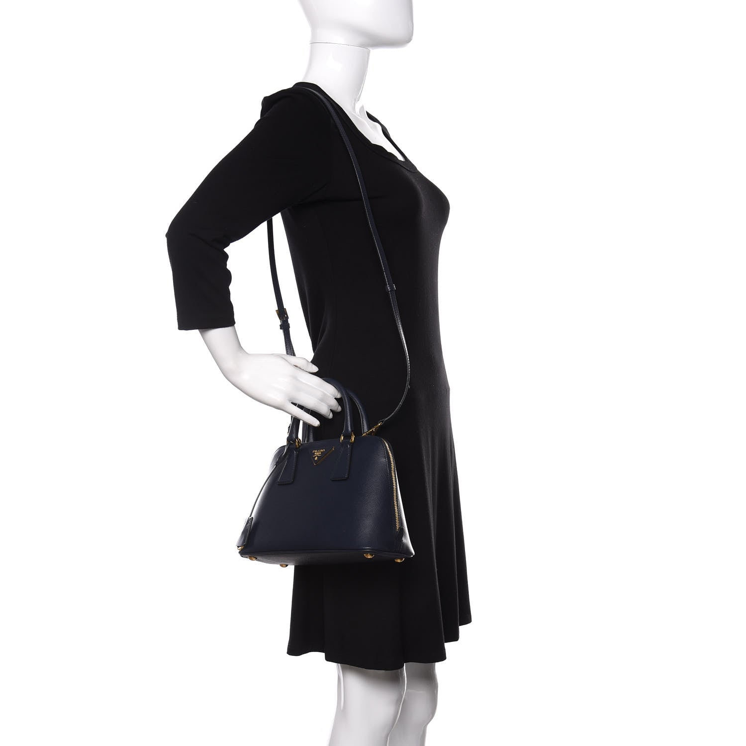 Prada Saffiano Lux Small Promenade Tote Baltico 2 of 10