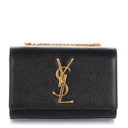 Saint Laurent Grain De Poudre Small Monogram Kate Satchel Black 1 of 7