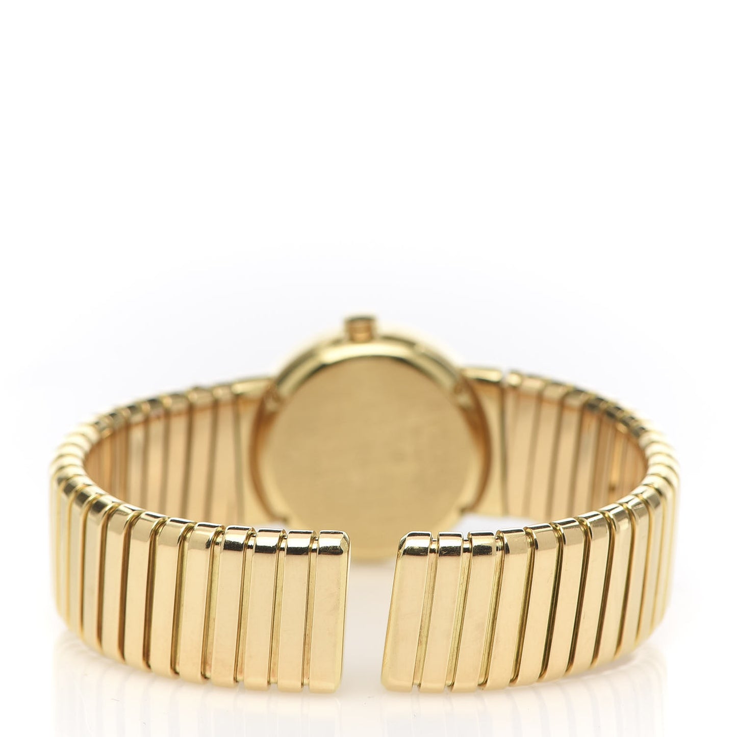 18K Yellow Gold 23mm Tubogas Quartz Watch Black