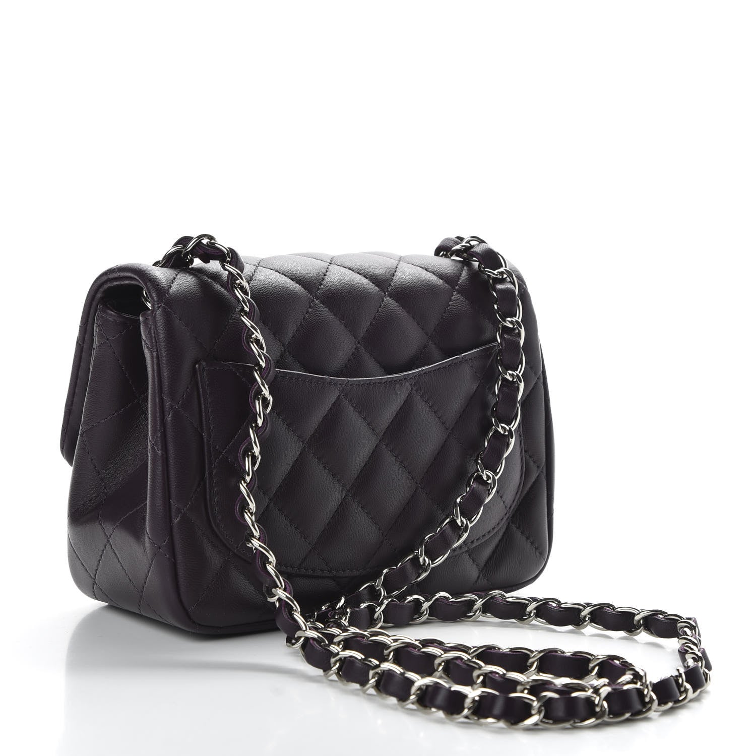 Chanel Lambskin Quilted Mini Square Flap Dark Purple 3 of 10