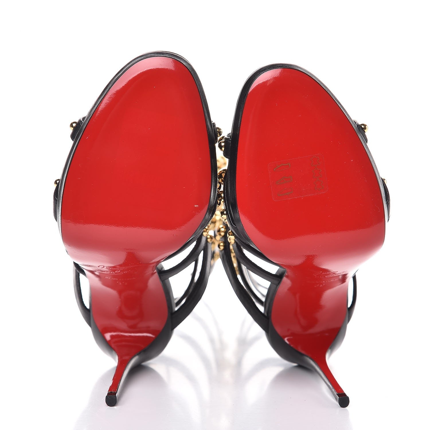 Christian Louboutin Kid Amazoutiful 120 Lace Up Sandals 39 Black/Gold 4 of 8