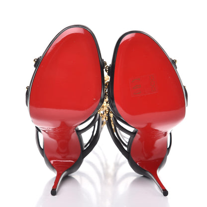 Christian Louboutin Kid Amazoutiful 120 Lace Up Sandals 39 Black/Gold 4 of 8