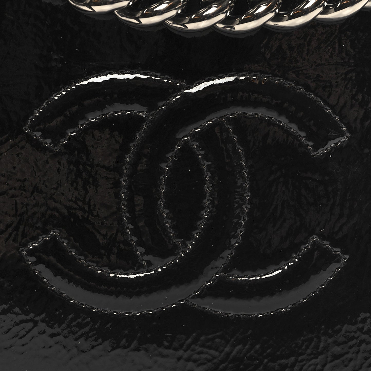Patent Round As Earth Evening Bag Black