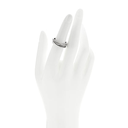 David Yurman Sterling Silver 14K White Gold Diamond 7mm Crossover Ring 51 5.75 2 of 4