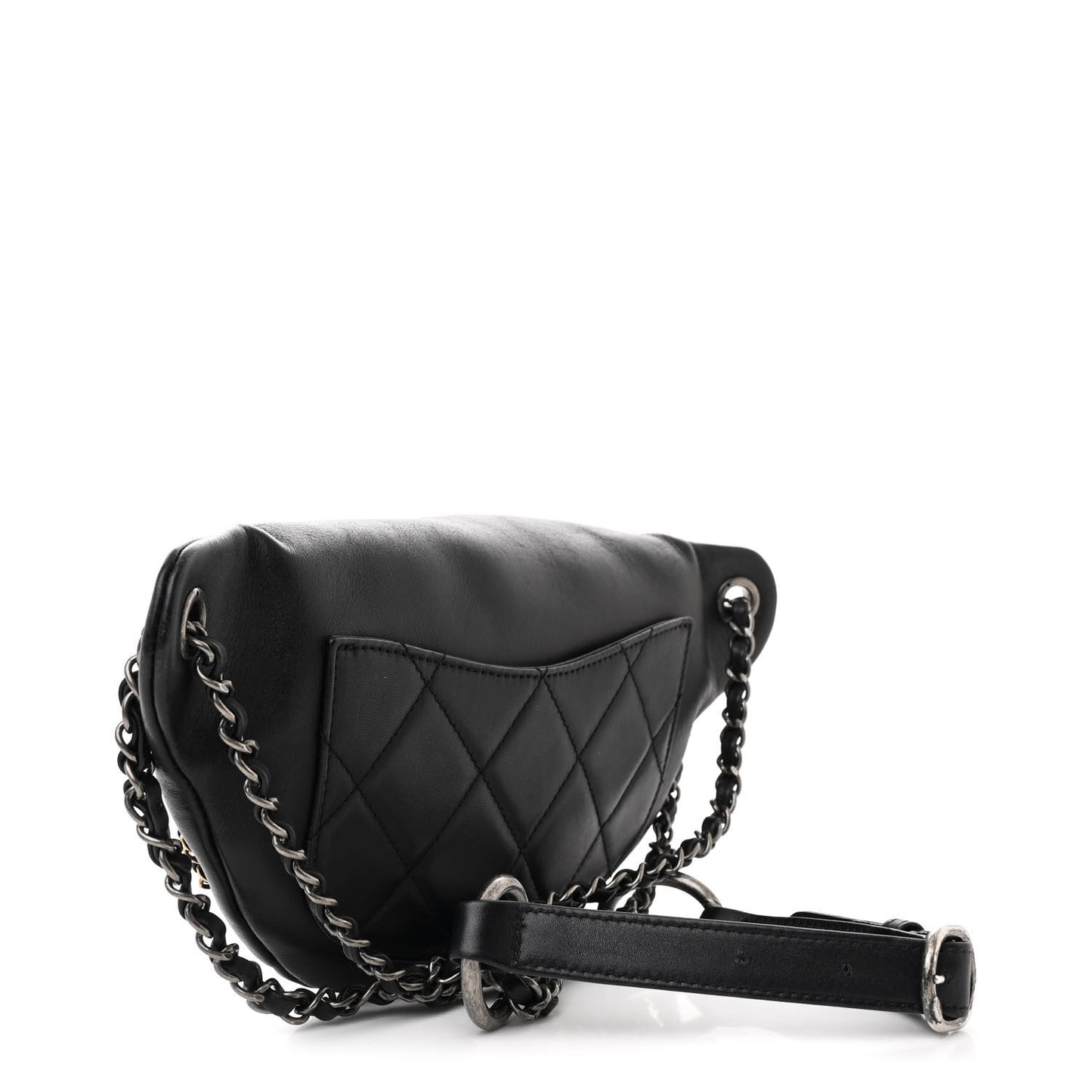 Calfskin Chain 20s Signe Waist Bag Black