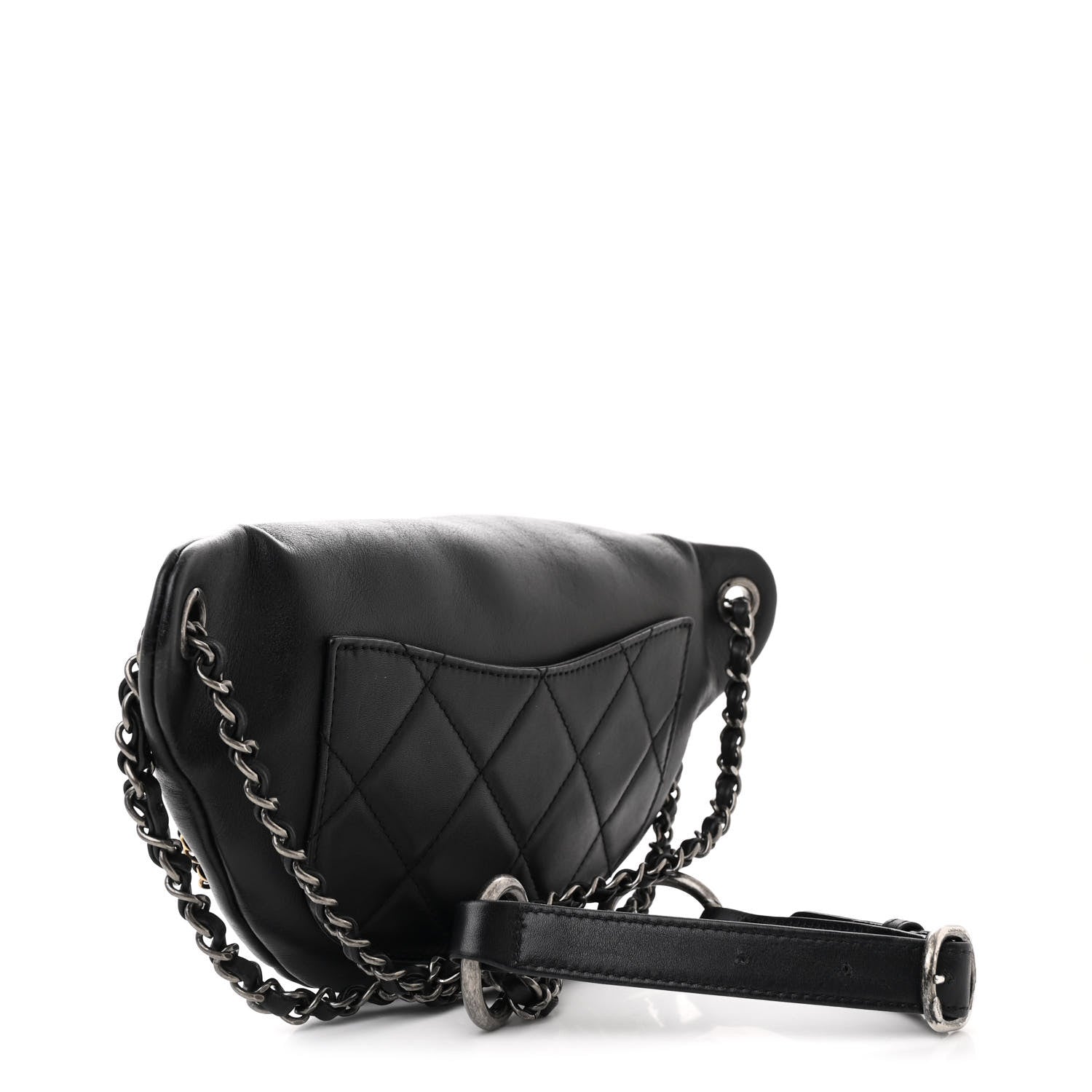 Chanel Calfskin Chain 20s Signe Waist Bag Black 3 of 10