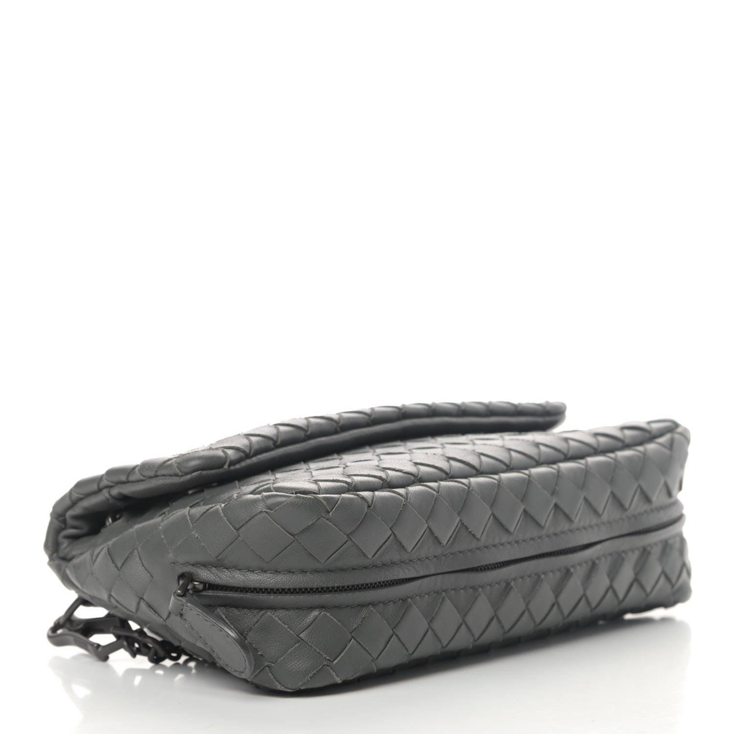 Bottega Veneta Nappa Intrecciato Small Chain Crossbody Light Grey 2 of 4