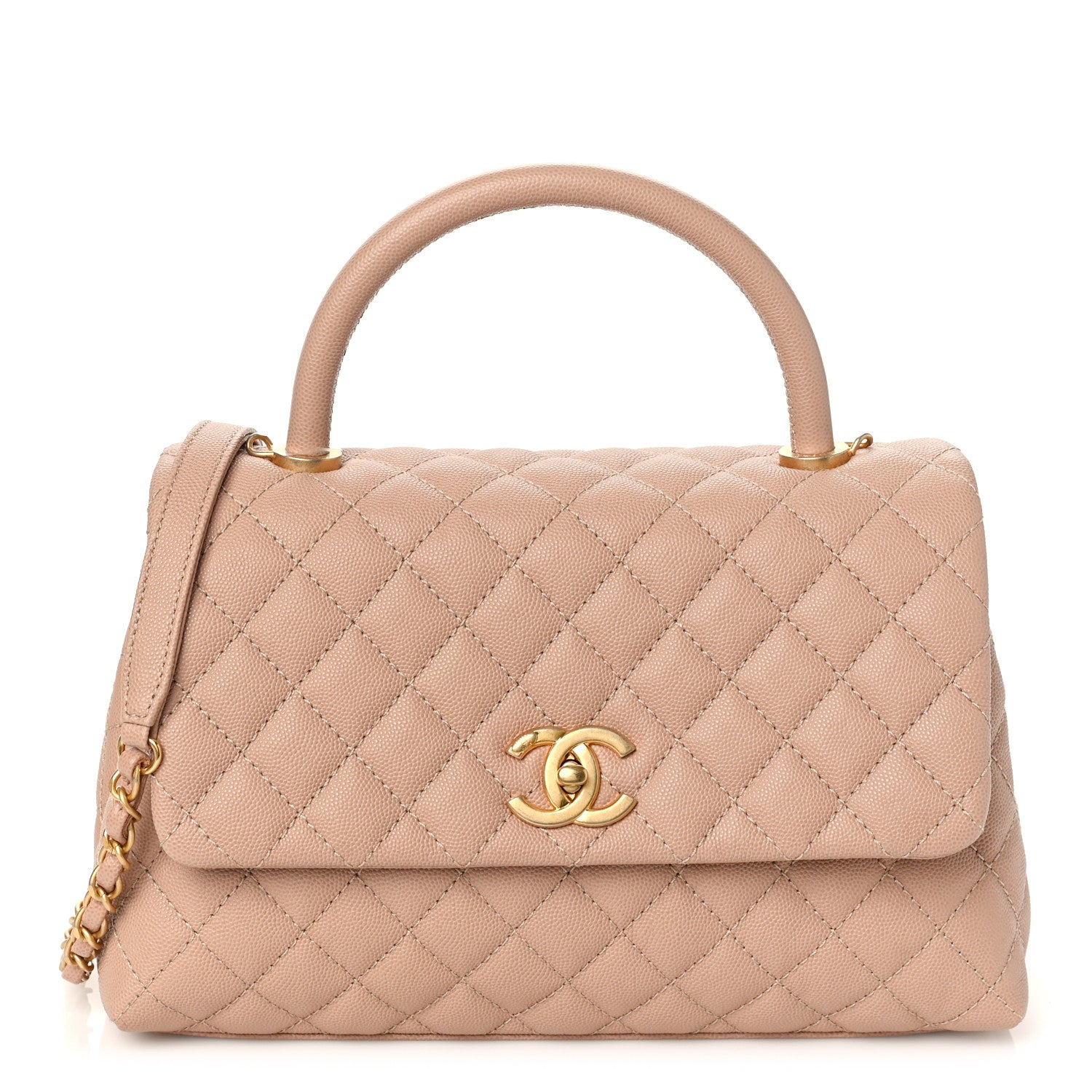 Chanel Caviar Quilted Small Coco Handle Flap Beige 1 of 9