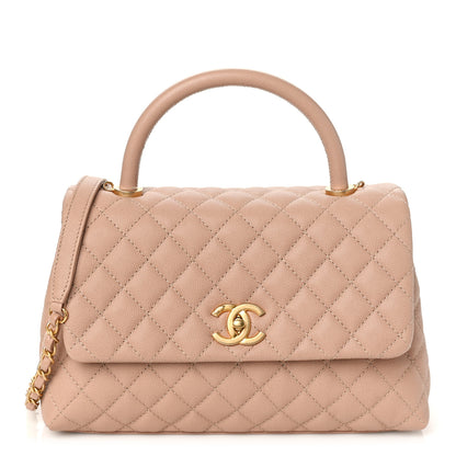 Chanel Caviar Quilted Small Coco Handle Flap Beige 1 of 9