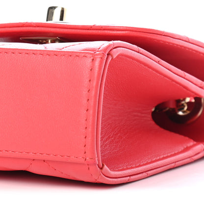 Chanel Lambskin Quilted Mini Trendy CC Chain Wallet Red 9 of 9