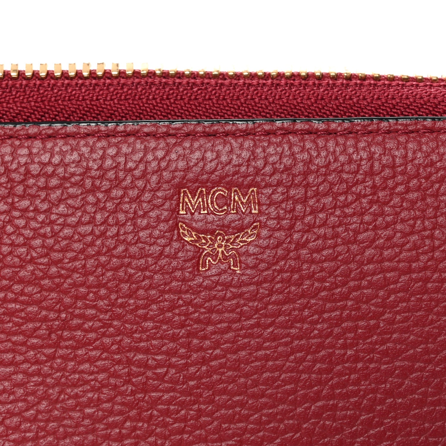 MCM Calfskin Fontanellas Park Avenue Milla Zip Around Wallet Burgundy 6 of 9