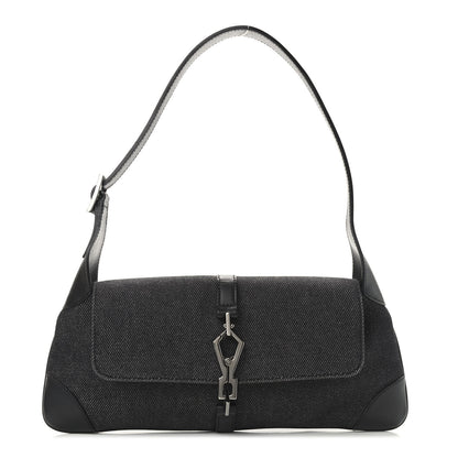 Gucci Denim Calfskin Small Jackie O Hobo Black 1 of 9