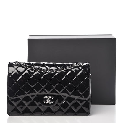 Chanel Patent Quilted Jumbo Double Flap Black 10 of 10