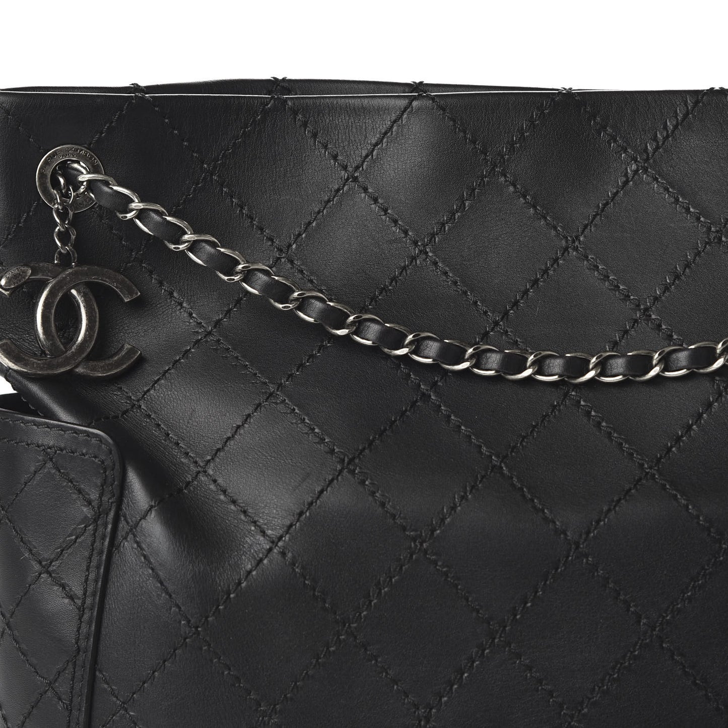Calfskin CC Pocket Hobo Black