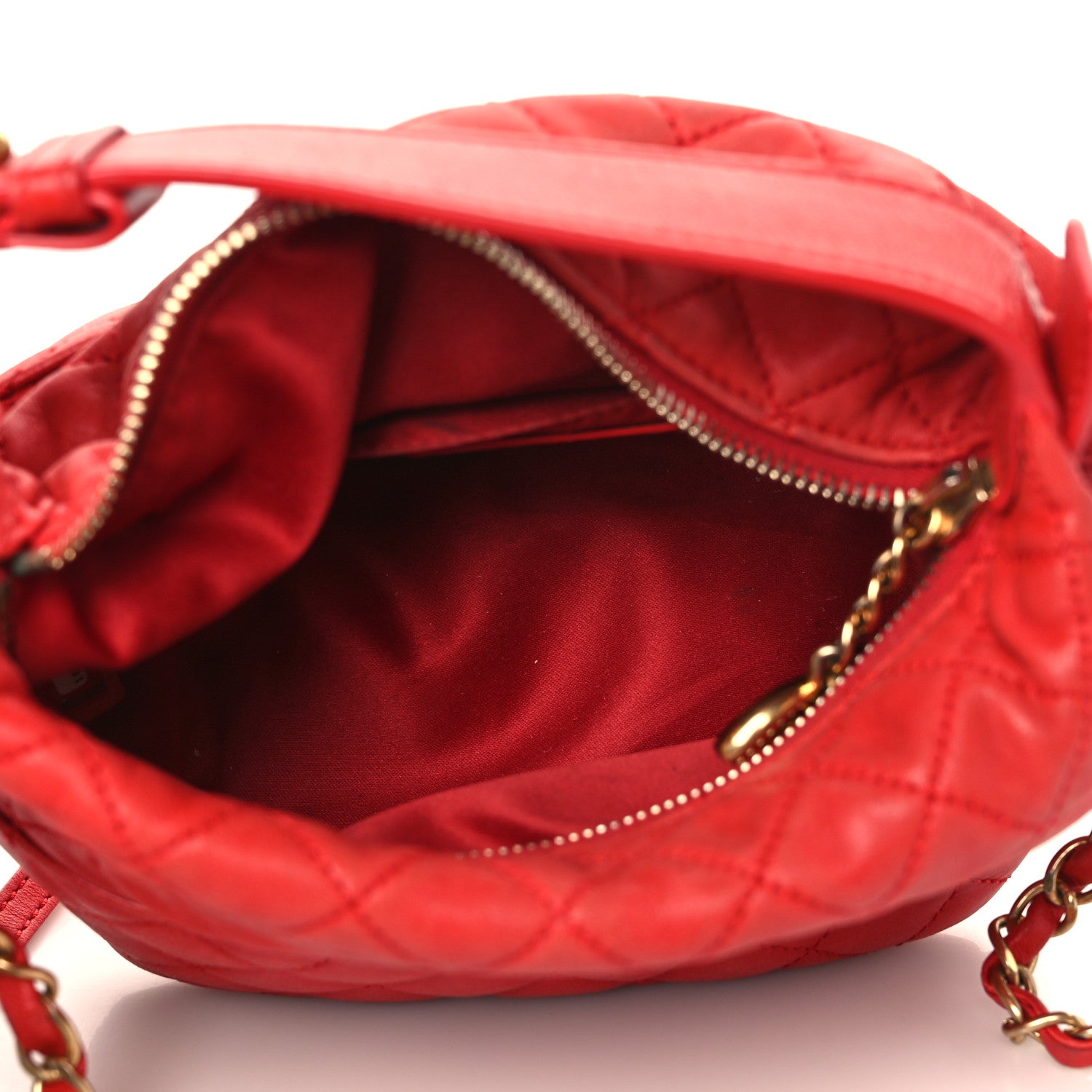 Chanel Lambskin Quilted Small Hobo Red 5 of 10