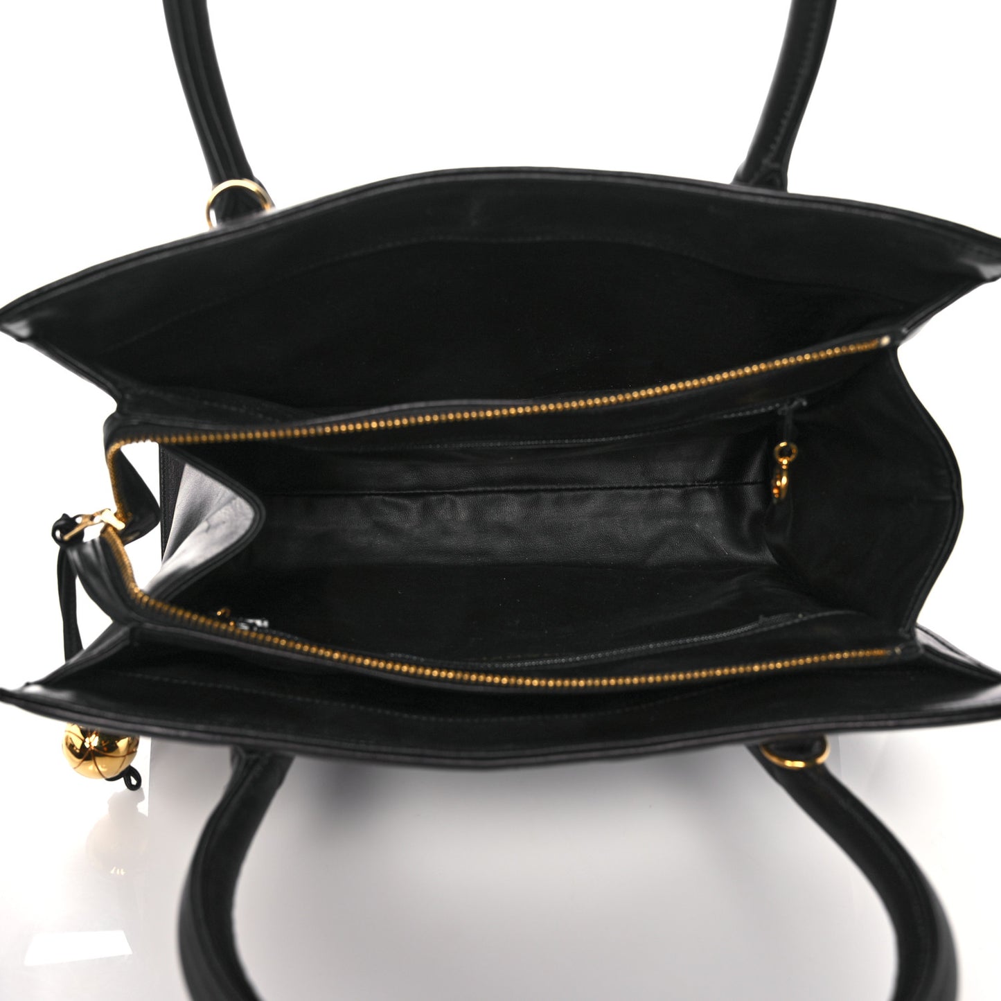 Lambskin Chevron Quilted Top Handle Bag Black