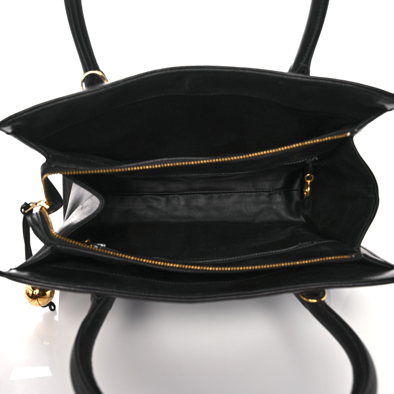 Chanel Lambskin Chevron Quilted Top Handle Bag Black 4 of 17