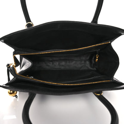 Chanel Lambskin Chevron Quilted Top Handle Bag Black 4 of 17